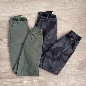 Hollister Olive Green and Black Camo Track Joggers Duo